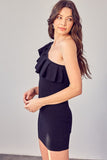 themeisles One Shoulder Ruffle Dress