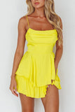 themeisles Double Ruched Cami Mini Dress