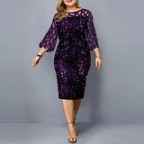 themeisles Individualized Sequin Design Plus Size Women's Dress
