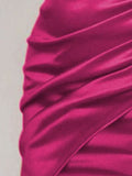themeisles Ruched Spaghetti strap Wrap Dress