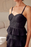 themeisles Tiered Lace Knitted Dress