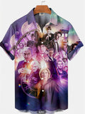 themeisles Men's Fashion Trends 3D Digital Printing Shirt Short-sleeved Shirt Summer Printing Cardigan Shirt Beach Shirt Short-sleeved
