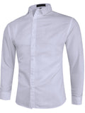 themeisles Slim Pointed Collar Clothes Fashion Color Big Yards Men's Long-sleeved Shirt Business Casual Shirt Man