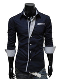 themeisles Autumn Men's Long-sleeved Casual Shirt Men's Large Version of The Loose Type of Personality Tide Men's Shirt
