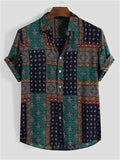 themeisles Men's Shirt Graphic Shirt Graphic Collar Button Down Collar Green Blue Red Black Other Prints Daily Holiday Short Sleeve Print Clothing Apparel Basic Designer Personalized Casual Daily / Machine wash
