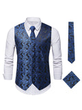 themeisles New Casual Fashion Solid Color Printing Sunflower Floral Undershirt Men's Embroidered V Collar Vest Loose Jacket Cardigan