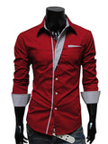 themeisles Autumn Men's Long-sleeved Casual Shirt Men's Large Version of The Loose Type of Personality Tide Men's Shirt