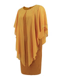 themeisles Split-Joint Solid Color See-Through Gauze Loose Half Sleeves Mini Dresses