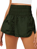 themeisles Women's Summer New Pleated Nylon Fake Two Pieces Yoga Quick Dry Outdoor Sports Solid Color Shorts