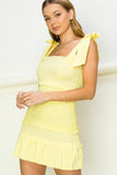 themeisles Love City Tie-strap Smocked Mini Dress