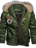themeisles Men's Winter Jacket Faux Leather Jacket Thermal Warm Rain Waterproof Outdoor Business Causal Jacket Outerwear Dark Blue Army Green Black