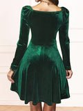 themeisles Surplice Ruched Long Sleeve Mini Dress