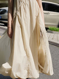 themeisles Solid Color Sleeveless Loose Square-neck Midi Dresses