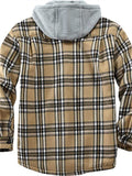 themeisles Men's Winter Jacket Shirt Jacket Winter Coat Sherpa jacket Fleece Jacket Hoodie Jacket Flannel Jacket Warm Casual Jacket Outerwear Plaid / Check White+Black Green Wine