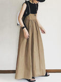 themeisles Original Solid Color Pleats Suspender Dress