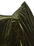 themeisles Plus Size Ruched Square Neck Balloon Sleeve Wrap Dress