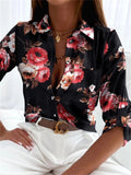 themeisles Spring and Summer Women's Elegant Intellectual Style Shirt Design Sense Single-breasted Niche French Women's Print Shirt Blouse