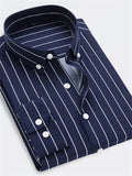 themeisles Men's Shirt Dress Shirt Striped Collar Black Blue Red Navy Blue Light Blue Work Daily Long Sleeve Clothing Apparel Formal Casual Slim Fit / Machine wash
