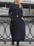 themeisles Women‘s Sweatshirt Dress Winter Dress Long Dress Maxi Dress Black Purple Army Green Light gray Dark Gray Red Long Sleeve Ruffle Pocket Winter Fall Turtleneck Stylish Casual Modern Fall Dress S M L XL