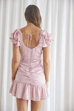 themeisles Ruffle Flutter Ruched Mini Dress