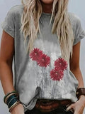 themeisles Summer Casual Bottoms Creative Printed Short-sleeved T-shirt Women's Wear