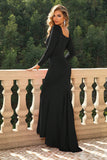 themeisles Square Neck Long Sleeve Dress