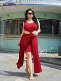 themeisles Plus Size Cutout Scoop Neck Sleeveless Dress