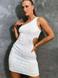 themeisles One Shoulder Cutout Mini Dress
