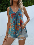 themeisles Multicolor Fashion V-neck Halter Top Women's T-shirt