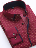 themeisles Men's Dress Shirt Button Down Shirt Collared Shirt Polka Dot Turndown Black White Red Navy Blue Blue Outdoor Work Long Sleeve Button-Down Print Clothing Apparel Fashion Streetwear Cool Business