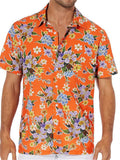 themeisles Hawaii Shirt Casual Floral Print Men's Short Sleeve Printed Top S M L XL 2XL 3XL 4XL