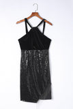 themeisles Sequin Fringe Detail Sleeveless Dress