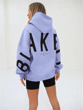 themeisles Women's Pullover Fashion Printed Thickened Peplum Long Sleeve Loose Hooded Sweatshirt Women S-XXL