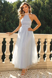 themeisles Halter Neck Backless Mesh Dress