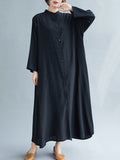 themeisles Original Solid Round-Neck Shirts Dress