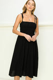 themeisles Get A Clue Tie-strap Midi Dress