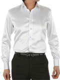 themeisles Men's Button Up Shirt Dress Shirt Collared Shirt Prom Shirt Satin Silk Shirt Black White Red Long Sleeve Plain Turndown Spring, Fall, Winter, Summer Wedding Party Clothing Apparel Button-Down