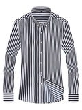 themeisles Men's Shirt Dress Shirt Striped Collar Black Blue Red Navy Blue Light Blue Work Daily Long Sleeve Clothing Apparel Formal Casual Slim Fit / Machine wash