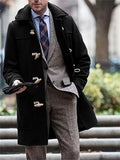 themeisles New Solid Color Middle-aged Loose Type Men's Trend in The Long Section of The Lapel Men's Coat Jacket