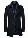 themeisles Men's Winter Coat Wool Coat Overcoat Business Casual Winter Wool Outerwear Clothing Apparel Notch lapel collar