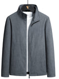 themeisles New Solid Color Jacket Autumn Men's Jacket Youth Casual Stand-up Collar Simple Versatile Corduroy Tops