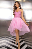 themeisles Sequin Spaghetti Strap High-Low Dress
