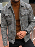 themeisles Casual Fashion Plaid Men's Jacket