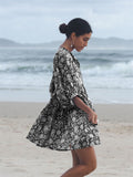 themeisles Fashion Women's Floral Tied Rope Loose Casual Dress Beach Vacation Short Dress