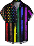 themeisles Men's Shirt Summer Hawaiian Shirt Graphic Prints Palm Tree Turndown Navy Blue Blue Sky Blue Purple Green Casual Holiday Short Sleeve Button-Down Print Clothing Apparel Tropical Fashion Hawaiian Soft