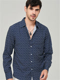 themeisles Men's Light Casual Light Floral Single-breasted Slim Shirt Men's Long-sleeved Loose Style Men's Cardigan