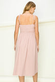 themeisles Get A Clue Tie-strap Midi Dress