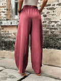 themeisles Women's Wide Leg Pants Trousers Navy Black Light Green Fashion Casual Daily Side Pockets Full Length Comfort Solid Colored S M L XL 2XL