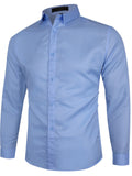 themeisles Slim Pointed Collar Clothes Fashion Color Big Yards Men's Long-sleeved Shirt Business Casual Shirt Man