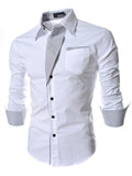themeisles Autumn Men's Long-sleeved Casual Shirt Men's Large Version of The Loose Type of Personality Tide Men's Shirt